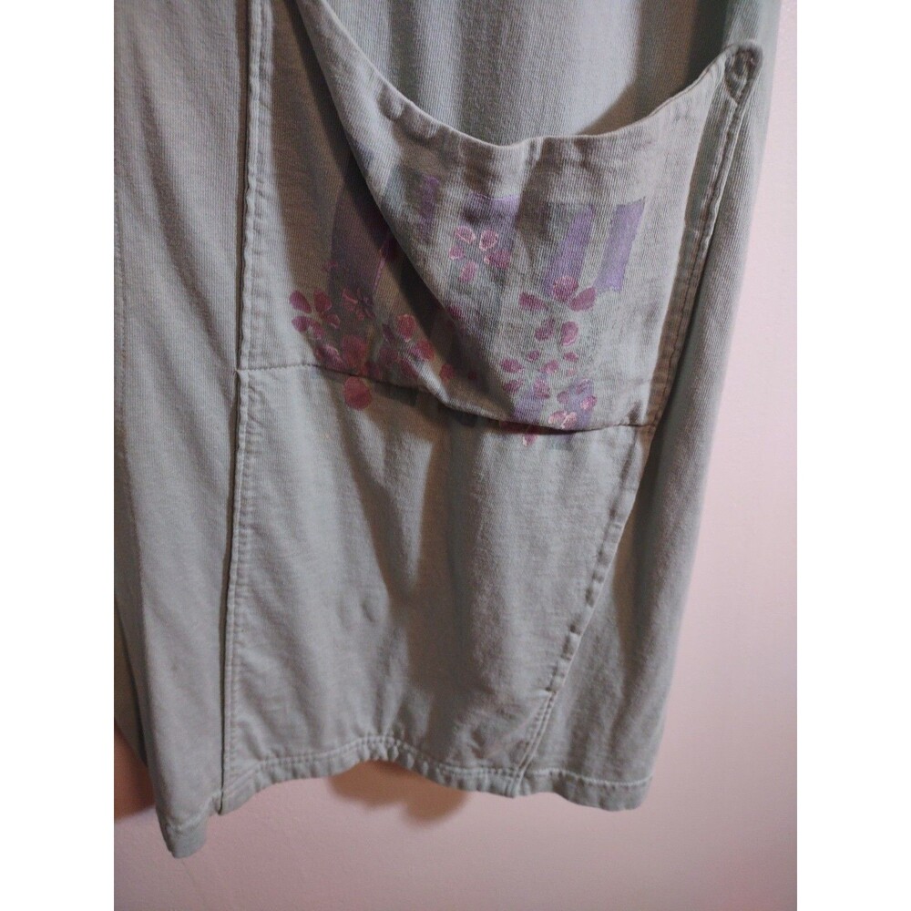 Blue Fish Sz 1 Teal Button Shirt Vintage Hand Painted Art to Wear VTG Organic - Picture 5 of 14